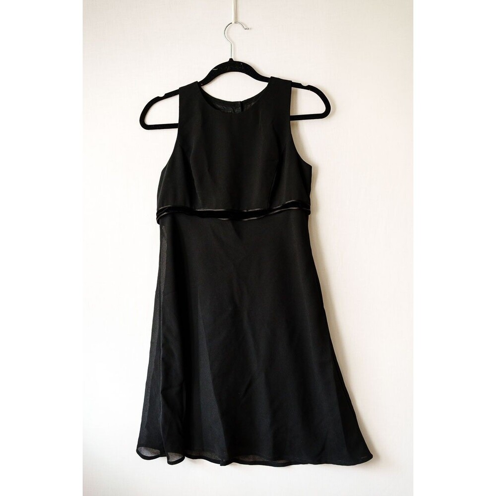 Donna Ricco Petite dress 8 black midi sheath mini Event Party Vintage